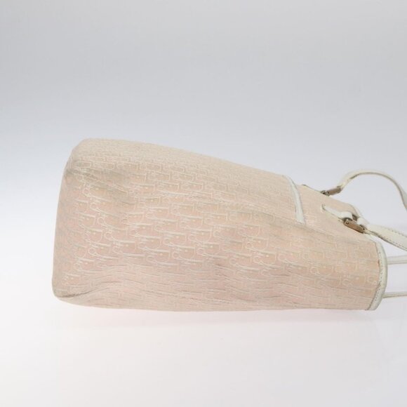 Christian Dior Trotter Canvas Tote Bag Pink Silver Auth - Picture 4 of 15